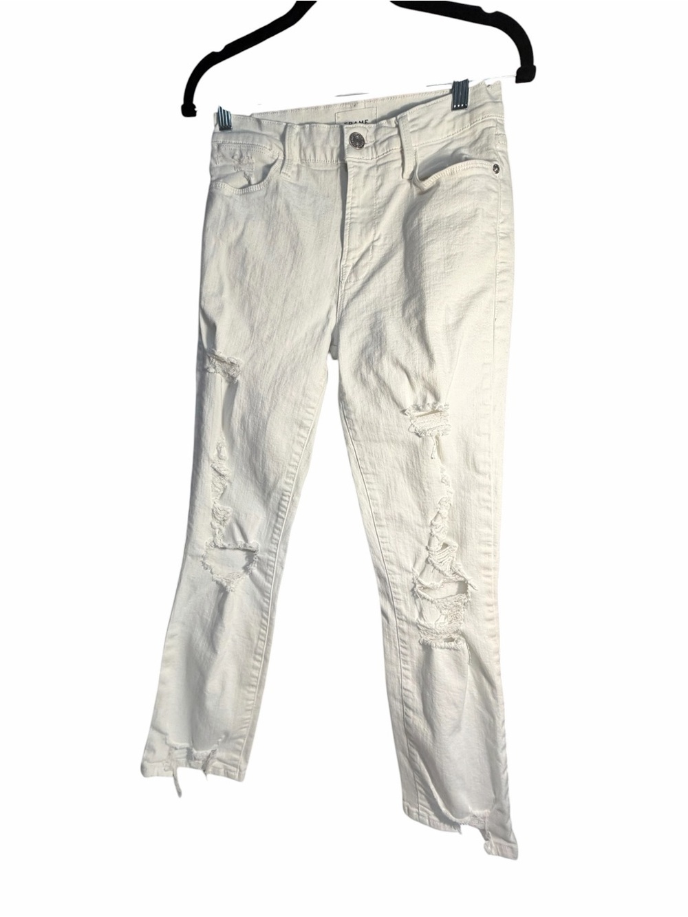 Frame Denim White Le High Straight Jeans Sz 27
